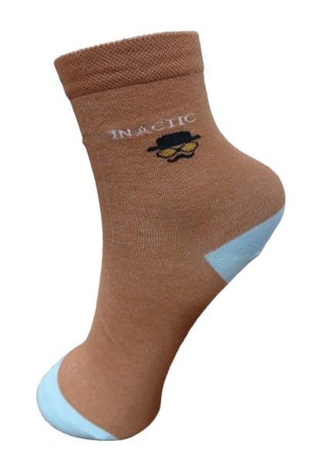 Fashiol Kids Crew Length Soft Cotton Stretchy Socks Elastic Boys and Girls Printed Summer Footwear Socks | (2 till 6 years) - Pack of 3 - Image 5