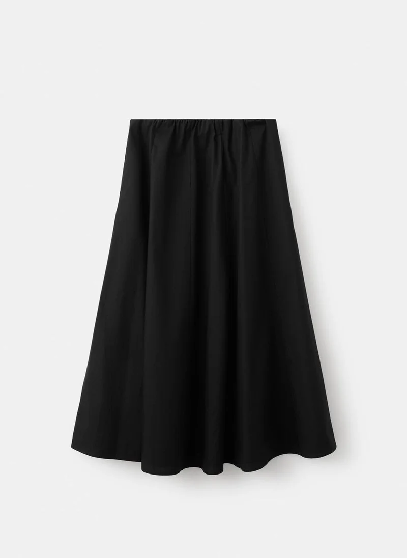 Mango 99-NEGRO Flared Cotton Skirt for Women | Best Price UAE