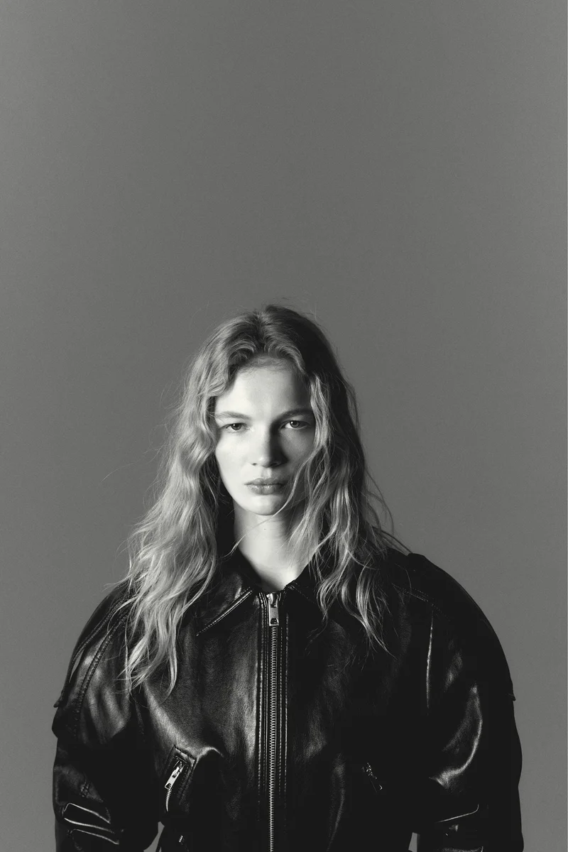 H&M Coated tie-belt jacket