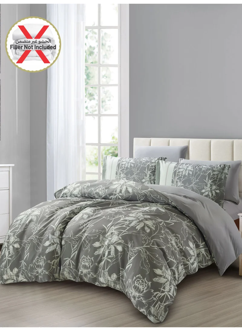 دوناتيلا طقم غطاء لحاف مشجر 6 قطع مقاس مزدوج يناسب سرير 200×200 سم مايكروفايبر ناعم , تصميم راقي و انيق , يناسب جميع الفصول (لا يشمل حشوة اللحاف)