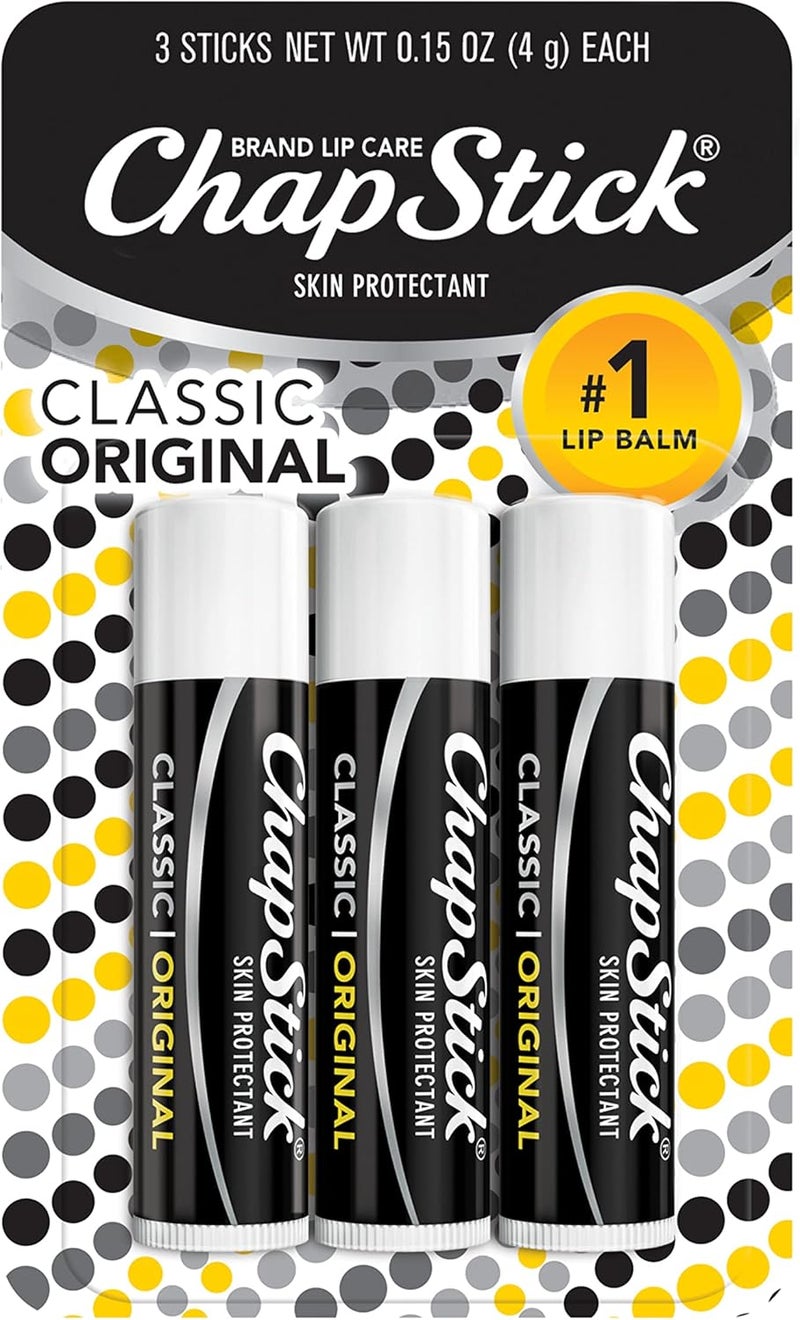 ChapStick Classic Original Lip Balm Tubes Lip Care  015 Oz Pack of 3