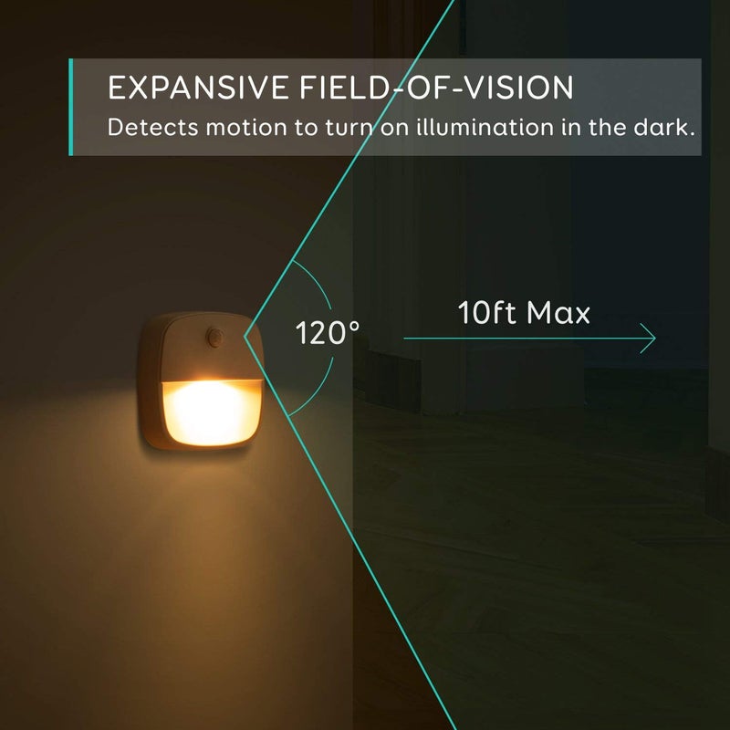 Womdee 3-Pack Stick-Anywhere Night Light, Warm White LED, Motion Sensor, Energy Efficient, Plastic, Minimalist Style - Image 4