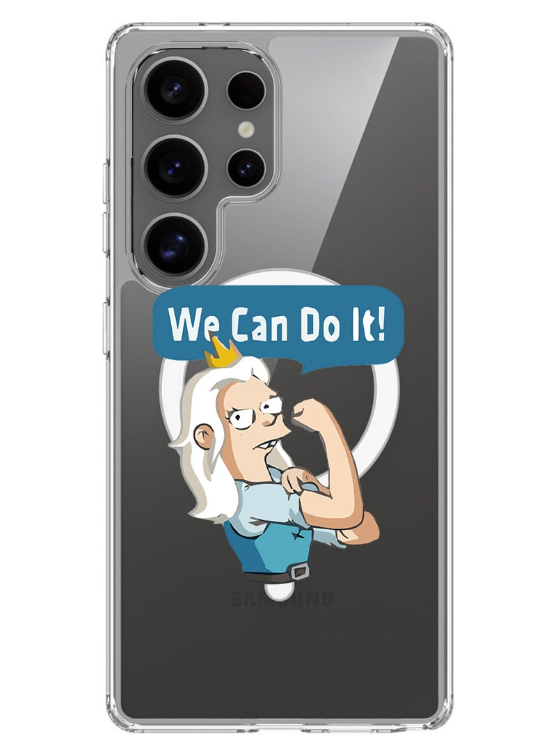 Theodor Magnetic Case for Samsung Galaxy S25 Ultra 6.9-inch Compatible with MagSafe Wireless Charging, Shockproof Phone Bumper Cover We can do it-01 - Image 1