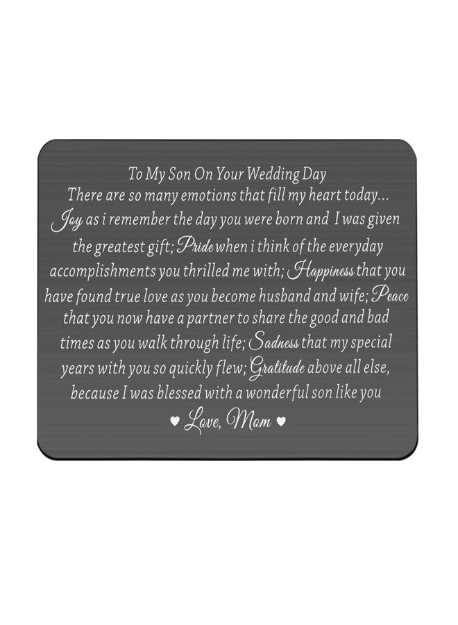 Lywjyb Birdgot Son Wedding Gift from Mom Son Gifts To My Son Gift Mom to Son Gifts Touching Mother to Son Poem Gift Son Wedding Gift from Parents Wallet Cards Gift (To Son Wedding Day card black) - Image 1