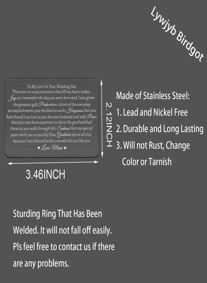 Lywjyb Birdgot Son Wedding Gift from Mom Son Gifts To My Son Gift Mom to Son Gifts Touching Mother to Son Poem Gift Son Wedding Gift from Parents Wallet Cards Gift (To Son Wedding Day card black) - Image 2