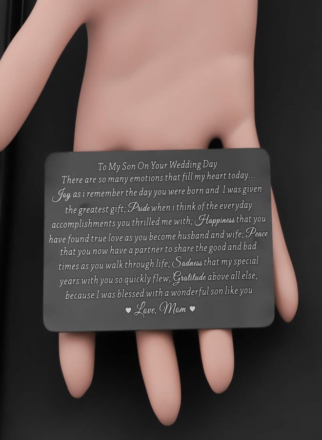 Lywjyb Birdgot Son Wedding Gift from Mom Son Gifts To My Son Gift Mom to Son Gifts Touching Mother to Son Poem Gift Son Wedding Gift from Parents Wallet Cards Gift (To Son Wedding Day card black) - Image 5