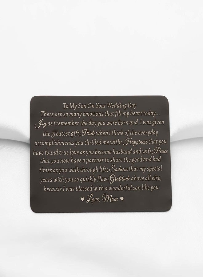 Lywjyb Birdgot Son Wedding Gift from Mom Son Gifts To My Son Gift Mom to Son Gifts Touching Mother to Son Poem Gift Son Wedding Gift from Parents Wallet Cards Gift (To Son Wedding Day card black) - Image 4