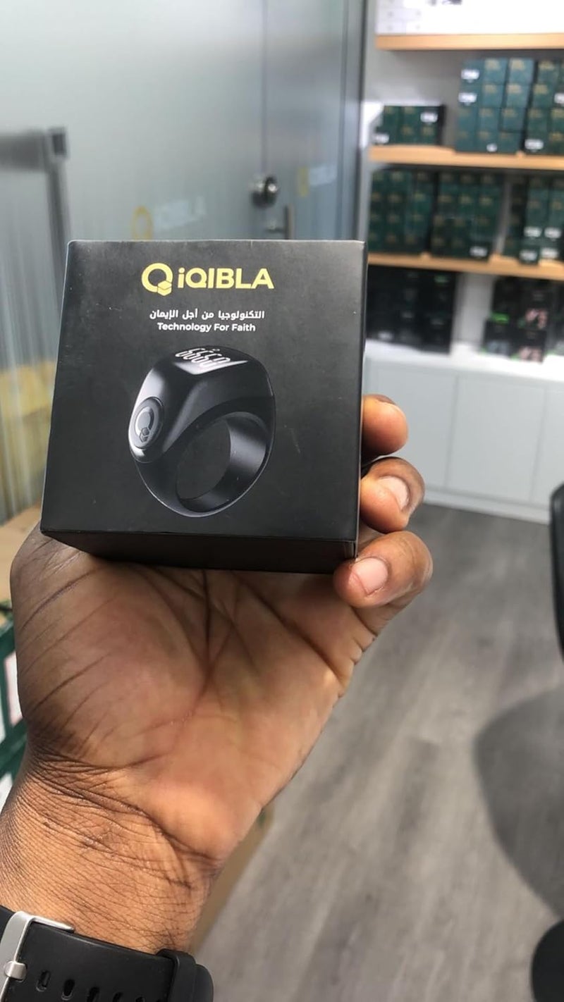 Ring Flex Advance F03 Tasbih Smart Counter مع 3 أحجام متوافقة (18mm / 20mm / 22mm) | 2-5 تذكير صلاة Tasbih، اتصال BT مع تطبيق Qibla Life (أسود) - Image 5