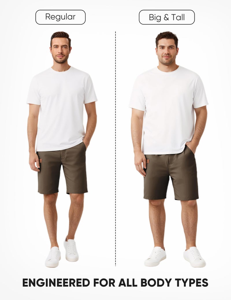 JMIERR Men's Casual Shorts - Cotton Drawstring Summer Beach Stretch Waist Twill Chino Dress Golf Travel Essentials Shorts with Pockets for Men 8 Inch Inseam Cruise Attire, XL, S2 Brown - Image 5