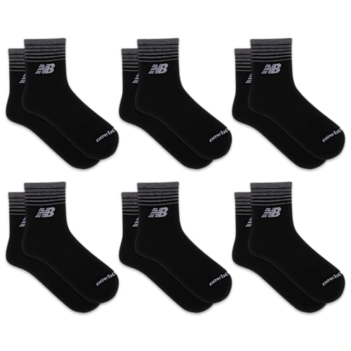 New Balance Unisex Ankle Socks 6 Pair Pack, Black, Medium - Image 2
