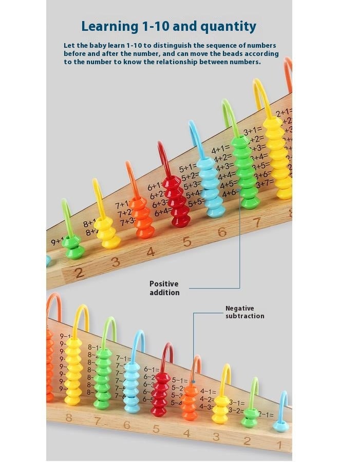 Multi Functional Early Education Learning Abacus Calculation Shelf Toy For Kids，Classic Educational Counting Toy Bead Counter – Early Learning Logic, Quantities, Addition, Subtraction - Image 4