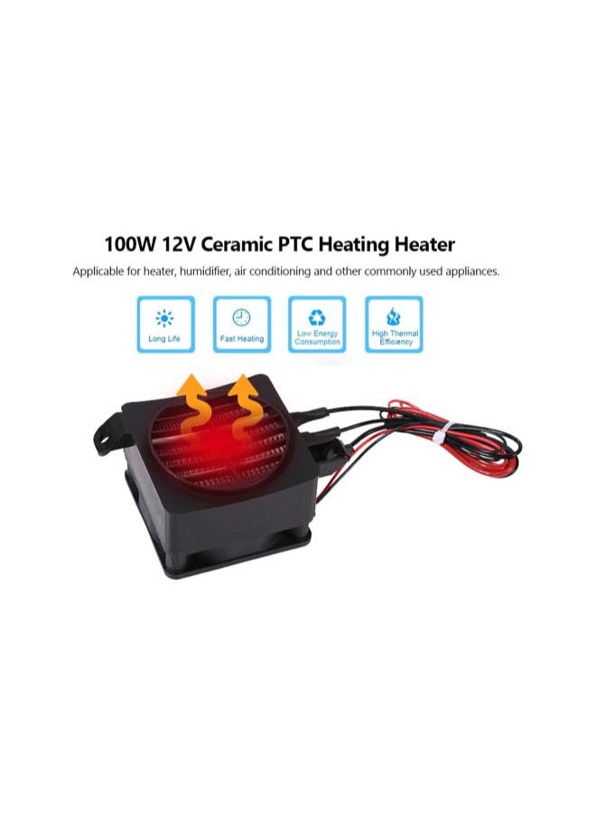 Energy Saving Element Heaters,100W 12V Energy Saving PTC Car Fan Air Heater Constant Temperature Heating Element Heaters for Heater Humidifier Air Conditioning Appliances