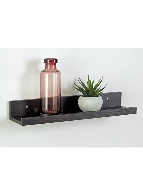 Classic Rustic Floating Wall Shelves for Picture Frames - Set of 2, Solid MDF Wood, 24" 2 Pieces Black for Gad Woods