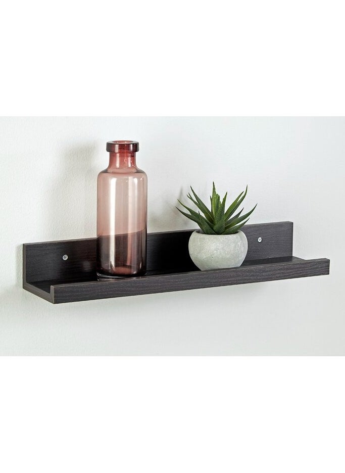 Generic - Classic Rustic Floating Wall Shelves for Picture Frames - Set of 2, Solid MDF Wood, 24" 2 Pieces Black for Gad Woods - Image 1
