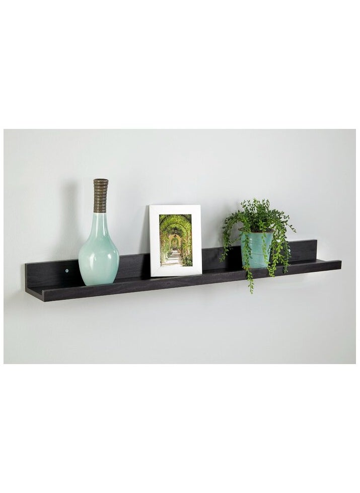 Generic - Classic Rustic Floating Wall Shelves for Picture Frames - Set of 2, Solid MDF Wood, 24" 2 Pieces Black for Gad Woods - Image 1