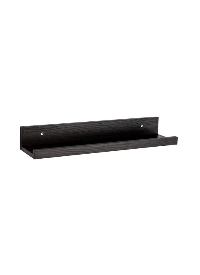 Generic - Classic Rustic Floating Wall Shelves for Picture Frames - Set of 2, Solid MDF Wood, 24" 2 Pieces Black for Gad Woods - Image 1
