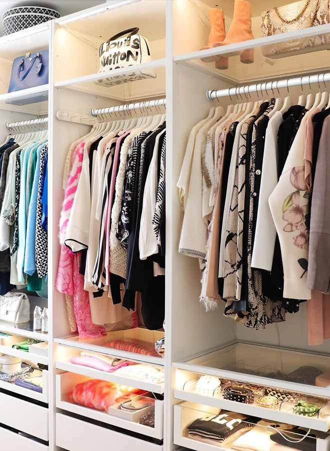 Supforce Closet Rods for Hanging Clothes, 17 to 99 Inches Stepless Adjustable Metal Closet Rod, 1.3 Inches Heavy Duty Clothes Hanging Rod for Closet Wardrobes Laundry RV - Image 4