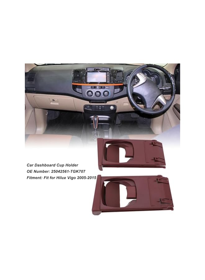 S-TOP Car Cup Holder, Enhance Aesthetics Practical Dash Storage for Hilux 2005-2015 with Phone Compartment for Drivers, Commuters, Road Trips, Office Travelers, Wine Red - Image 4