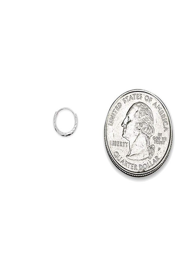 Hoops 4 Less Sterling Silver Diamond-Cut Tiny Small Endless 10mm Thin Round Unisex Hoop Earrings for Cartilage - Image 4