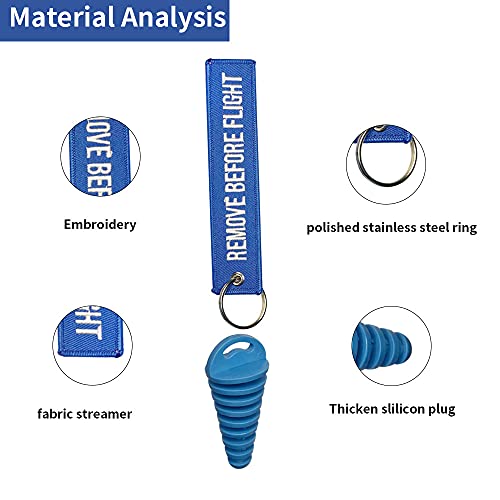 LZKZPY 0.6"-1.5" Wash Plugs, Mufflers Exhaust Silencer Motorcycle Dirt Bike 2 Stroke w/Streamer Remove Before Start Engine ATV Quad Rubber Exhaust Pipe Plugs (Blue) - Image 2