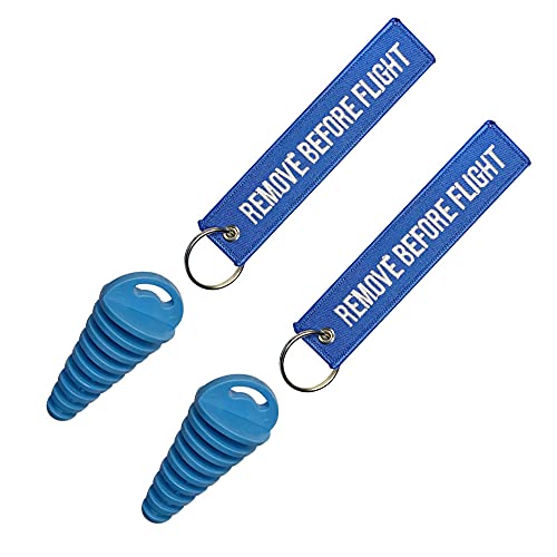 LZKZPY 0.6"-1.5" Wash Plugs, Mufflers Exhaust Silencer Motorcycle Dirt Bike 2 Stroke w/Streamer Remove Before Start Engine ATV Quad Rubber Exhaust Pipe Plugs (Blue) - Image 1