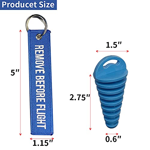 LZKZPY 0.6"-1.5" Wash Plugs, Mufflers Exhaust Silencer Motorcycle Dirt Bike 2 Stroke w/Streamer Remove Before Start Engine ATV Quad Rubber Exhaust Pipe Plugs (Blue) - Image 3