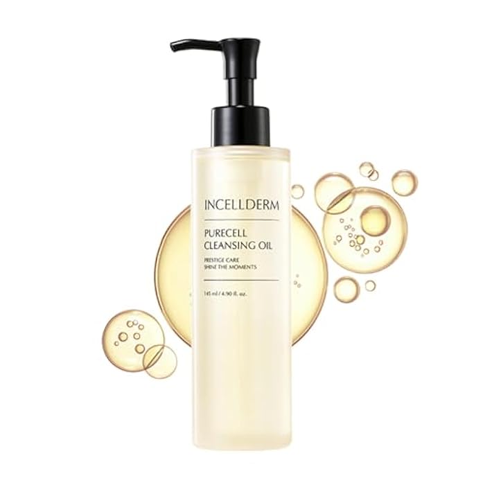 INCELLDERM Riman Incellderm Purecell Cleansing Oil | 4.9 fl oz | Gentle Makeup Remover and Hydrating Cleanser | Suitable for Various Skin Types | Lightweight, Plant-Based Formula - Image 1