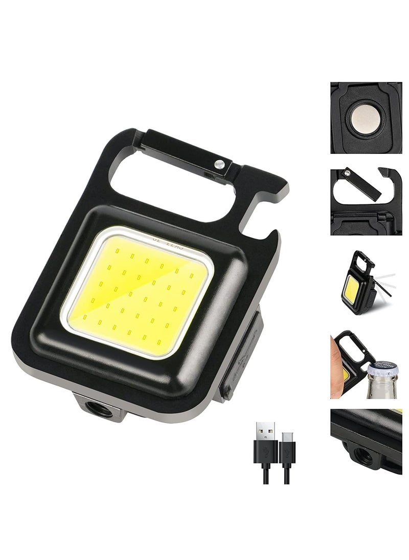 Allextreme Allextreme Keychain Flashlight 4 Light Mode Magnetic Work LED 6W USB Rechargeable Bottle Opener Water Resistant for Camping Nighttime Trekking  - Image 1