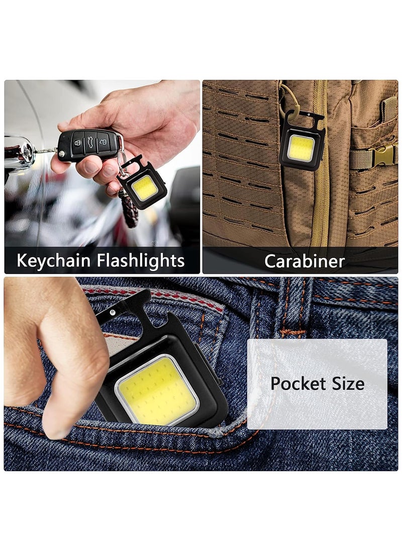 Allextreme Allextreme Keychain Flashlight 4 Light Mode Magnetic Work LED 6W USB Rechargeable Bottle Opener Water Resistant for Camping Nighttime Trekking  - Image 5
