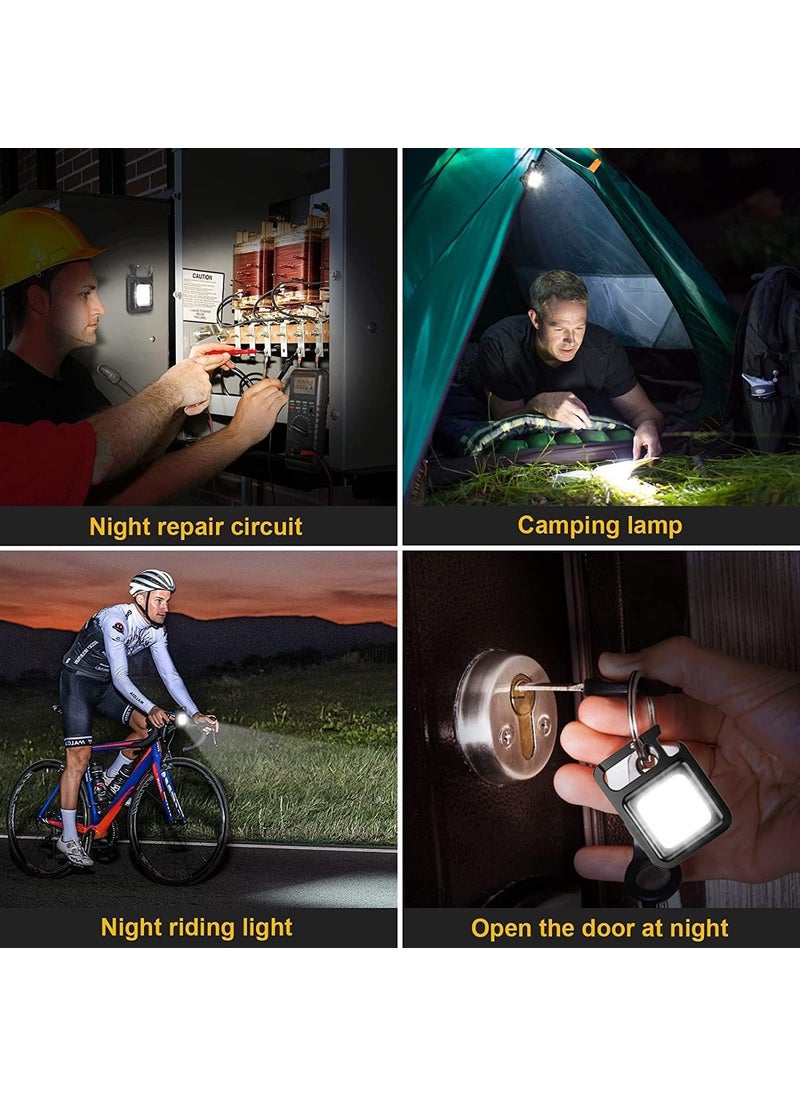 Allextreme Allextreme Keychain Flashlight 4 Light Mode Magnetic Work LED 6W USB Rechargeable Bottle Opener Water Resistant for Camping Nighttime Trekking  - Image 4