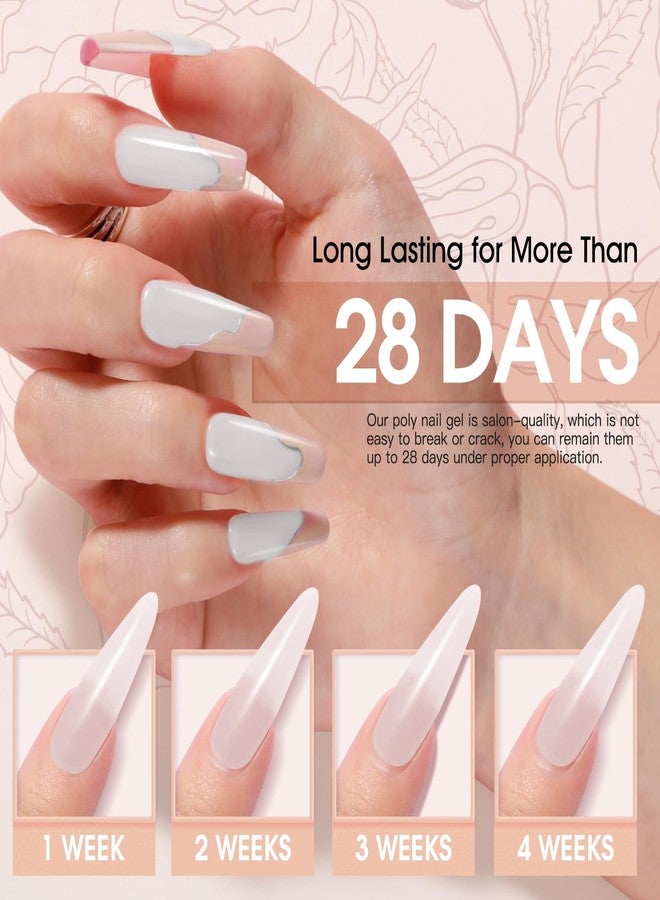 ROSALIND Poly Nail Gel Set, 8 Colors 10g Mini Poly Extension Gel Nail Set, Neon Yellow All Seasons Poly Nail Gel Kit Builder Neon Gel Summer All Seasons Classic Colors Holiday Nail Art Design Gift - Image 5