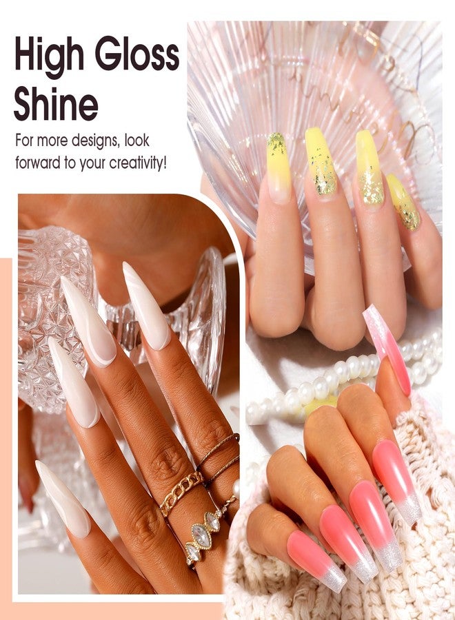 ROSALIND Poly Nail Gel Set, 8 Colors 10g Mini Poly Extension Gel Nail Set, Neon Yellow All Seasons Poly Nail Gel Kit Builder Neon Gel Summer All Seasons Classic Colors Holiday Nail Art Design Gift - Image 4