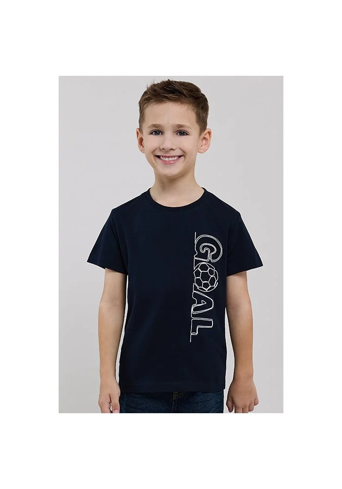 أر أند بي Printed T-Shirt with Crew Neck and Short Sleeves