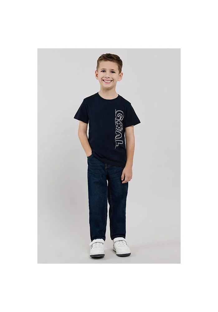 أر أند بي Printed T-Shirt with Crew Neck and Short Sleeves