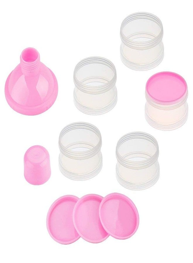 DRIVIJI 1PCS Baby Milk Powder Formula Dispenser On The Go, 5 Compartments Stackable Formula Container for Travel, Baby Milk Powder Kids Snack Container, BPA Free, Portable Storage Box (PINK) - Image 4
