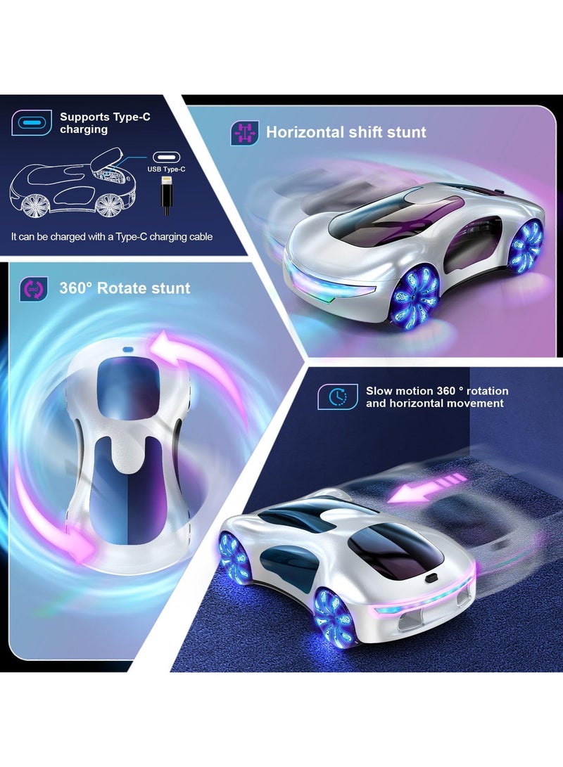 MIXDE Gesture-sensing remote-controlled car, gesture-sensing remote-controlled stunt car, drifting remote-controlled stunt car, remote-controlled toy car, with lights, spray and sound, 2.4GHz children's hobby remote-controlled car toy, 360° rotation, suitable as a birthday gift for boys and girls. - Image 5