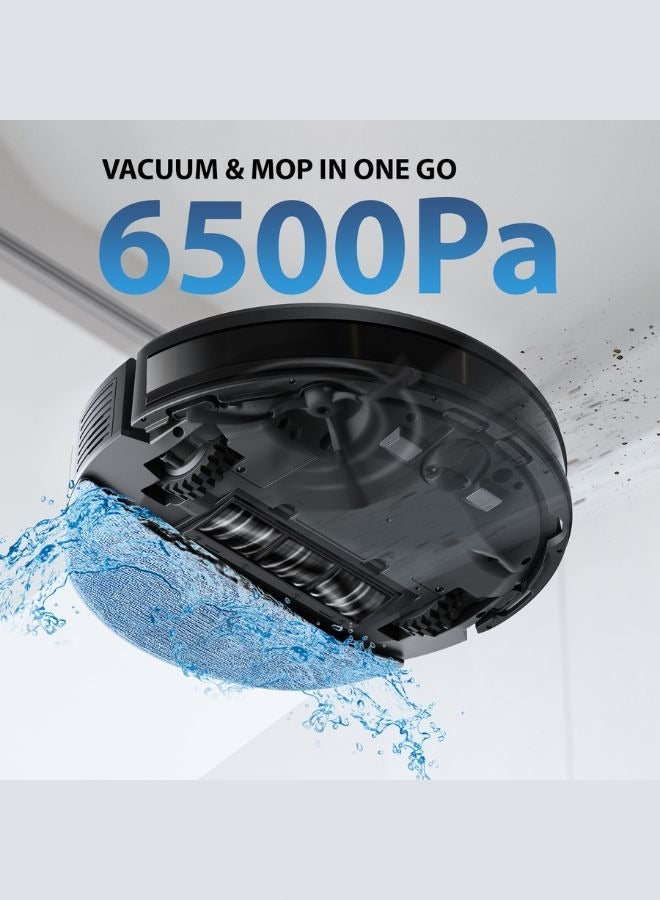 ECOVACS Deebot Y1 PRO 2-in-1 Robot Vacuum Cleaner, 2024 New Launch, 6500 Pa Powerful Suction, 5200 mAh Battery, Covers 3500+ Sq. Ft. in One Charge, Advanced Navigation Technology & True Mapping 35.0 W Y1 Pro-Black Black - Image 2