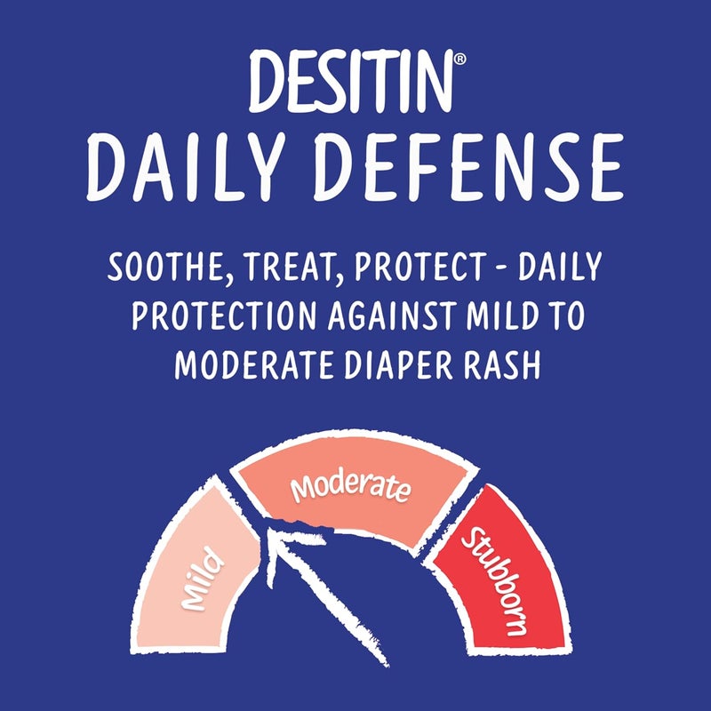 Desitin كريم حماية طفلك من طفح الحفاضات ديفينس اليومي مع 13% أكسيد الزنك لعلاج، تخفيف ومنع طفح الحفاضات، خالي من المواد المسببة للحساسية، والأصباغ، والفثالات، والبارابين، بحجم السفر، 2 أونصة - Image 1