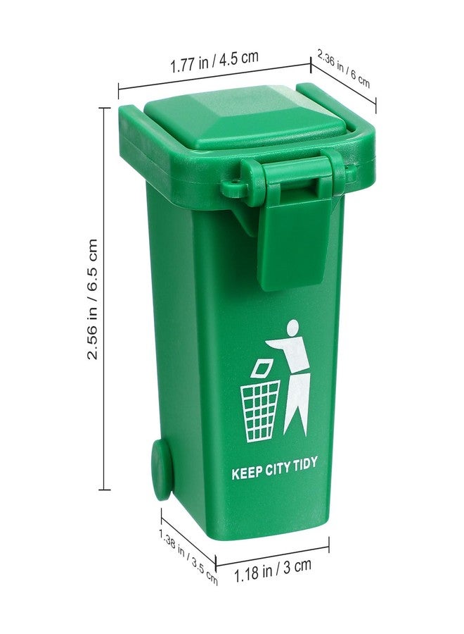 Yardwe Miniature Trash Can, 12PCS Mini Plastic Push Vehicles Colorful Recycling Bins - Image 3