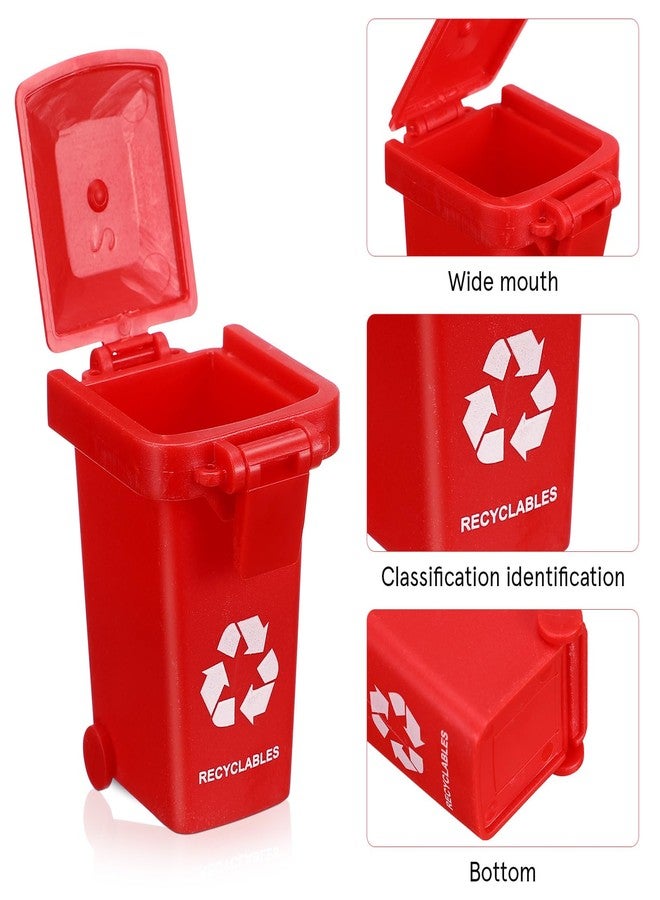 Yardwe Miniature Trash Can, 12PCS Mini Plastic Push Vehicles Colorful Recycling Bins - Image 5