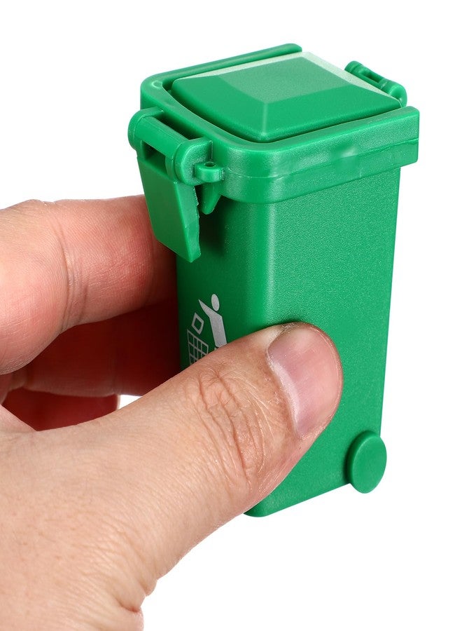 Yardwe Miniature Trash Can, 12PCS Mini Plastic Push Vehicles Colorful Recycling Bins - Image 2