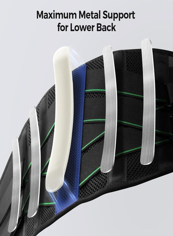 FREETOO Back Brace for Men Lower Back Pain with 7 Metal Stays, for Sciatica, Herniated Disc, Scoliosis and More Pain Relief! Breathable Back Support Belt for Women Work with Soft Pad, Lightweight - Image 2