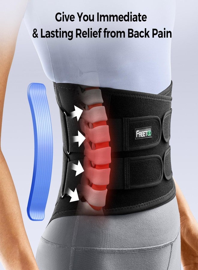 FREETOO Back Brace for Men Lower Back Pain with 7 Metal Stays, for Sciatica, Herniated Disc, Scoliosis and More Pain Relief! Breathable Back Support Belt for Women Work with Soft Pad, Lightweight - Image 4