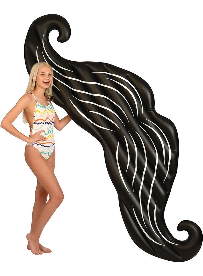 Coconut Float Coconut Outdoor Handlebar Mustache Pool Float - Giant 8-Foot Inflatable Raft - Durable Long Lasting Lounge Tube and Water Toy - Fun Decoration for 70s & 80’s Parties, Events - Ages 8+ Years - Image 3