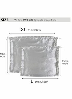 Excefore Dust Cover Storage Bags, 2 Pcs Silk Dustproof Drawstring Bag Travel Pouch, Bags for Handbags Purses Pocketbooks Shoes Boots, Sliver(60 x 50cm)  - Image 5