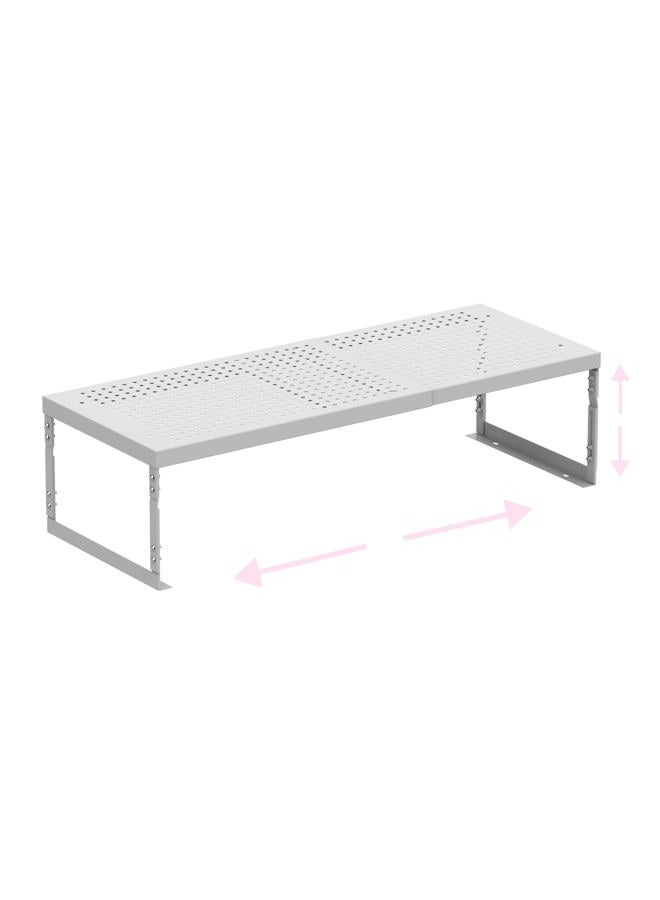 Asiingkel Stackable Expandable Metal Shelf Organizer - Adjustable Wire Storage Rack with Holes for Kitchen, Bathroom, Cabinet, Office - Space Saving, Durable & Sturdy Design（1PACK/Large/White - Image 1