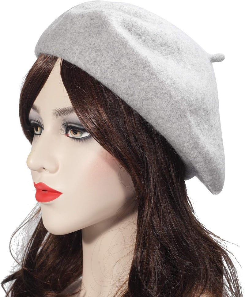 ZLYC Wool French Beret Hat Solid Color Beret Cap for Women Girls - Image 3