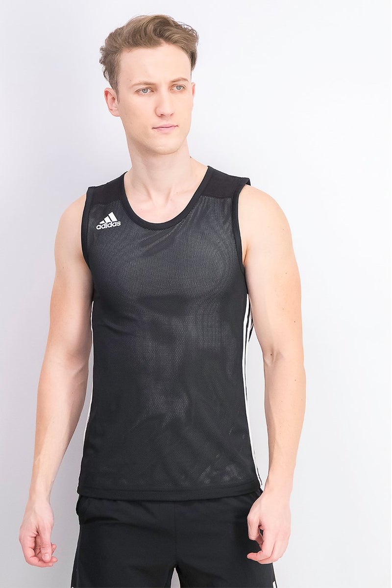 Adidas قميص رياضي بلا أكمام للرجال، أسود - Image 1