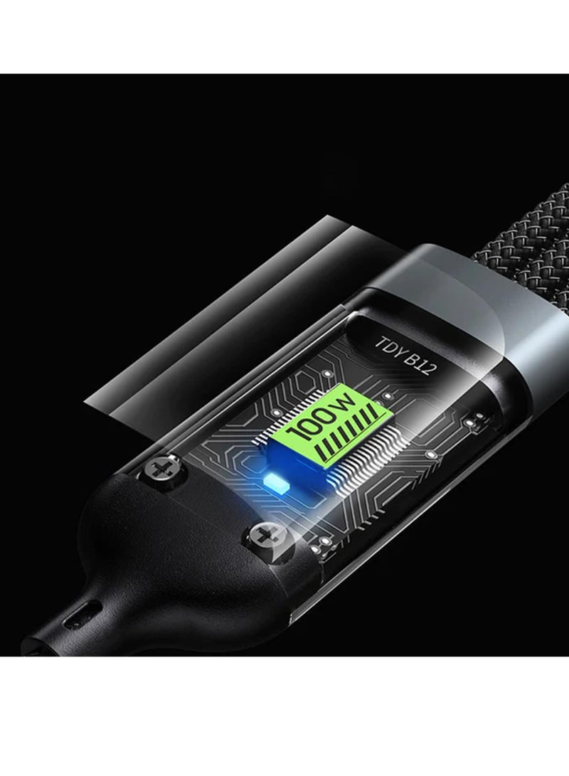 Excefore Multi Charging Cable, Transparent Luminous Multi Charger Cable, Universal 3 in 1 Multiple USB Cable Fast Charging Cord, with Type-C, Micro USB and IP Port for Cell Phones and More (2 Pack) - Image 4