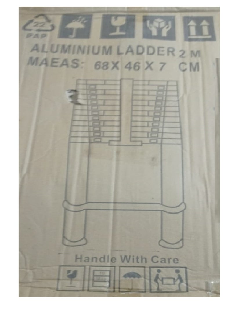 A Single Telescopic Aluminum Ladder With 2M Extensions, Non-Slip Feet, And Adjustable Height. - Image 4